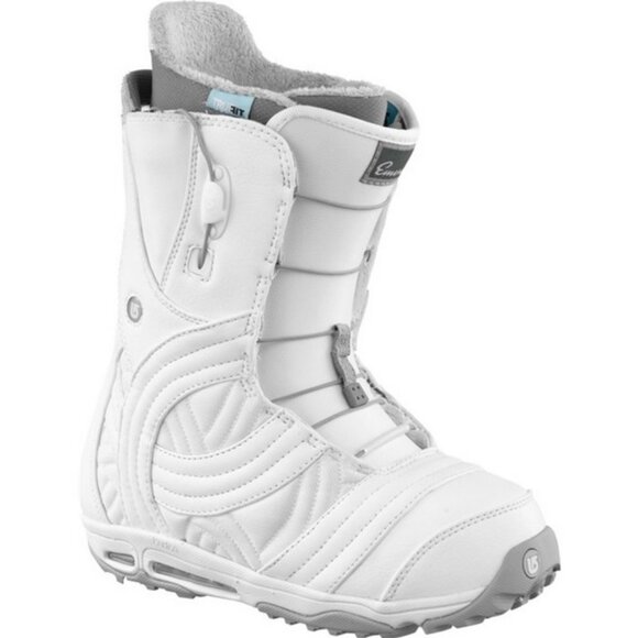 NEW! Burton Emerald Snowboard Boots! Size 5 5.5 6  White With Cool Woven Pattern - Picture 1 of 3